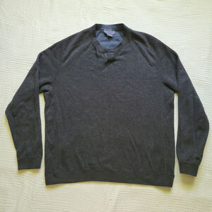 Tommy Bahama Mens L Reversible Pullover Sweatshirt Blue Gray 100% Cotton